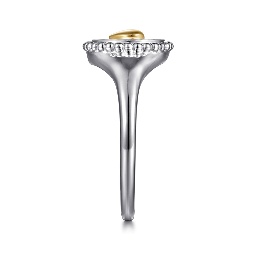 Sterling Silver And 14K Yellow Gold Gabriel & Co. Heart Ring