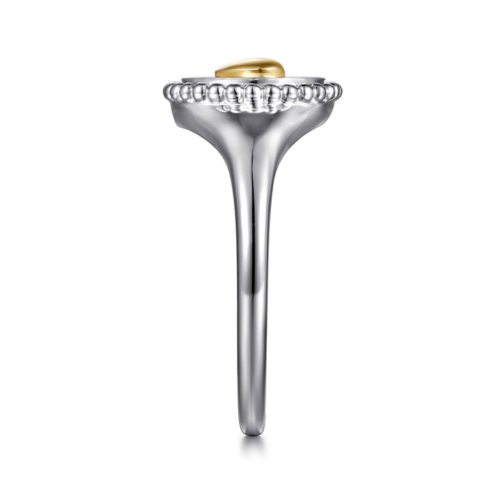 Sterling Silver And 14K Yellow Gold Gabriel & Co. Heart Ring