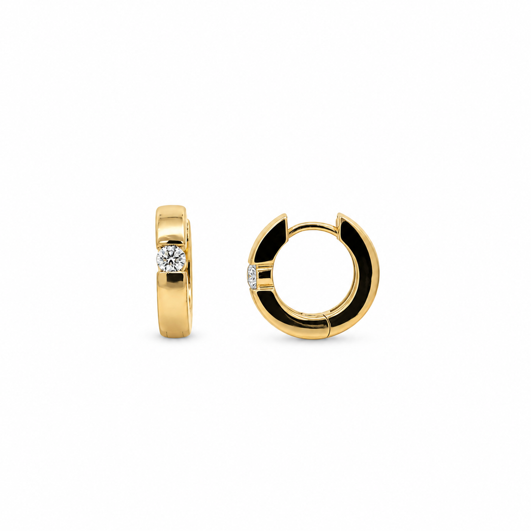 14K Yellow Gold 0.23 CTW Diamond Huggie Earrings