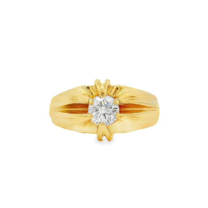 Estate - 14K Yellow Gold 0.40 CTW Diamond Solitaire Ring, Size 5