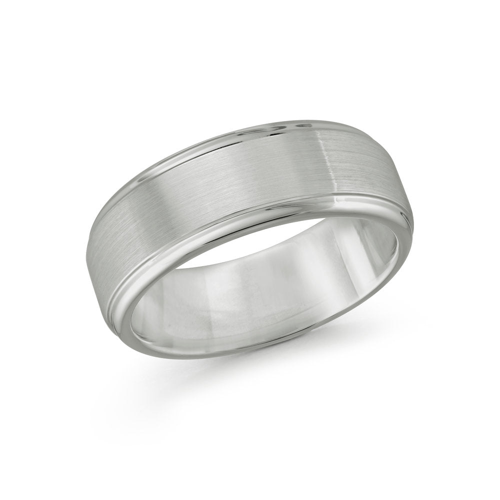 Men's Tungsten Comfort Fit 8mm Stepped Wedding Band Size 10.5