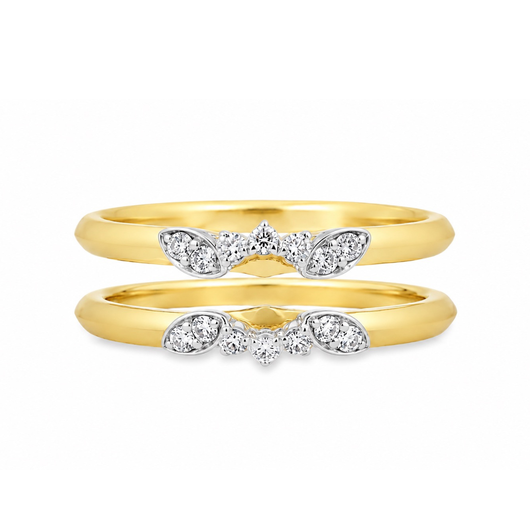 18K Yellow And White Gold 0.20 CTW Diamond Set Guard Ring