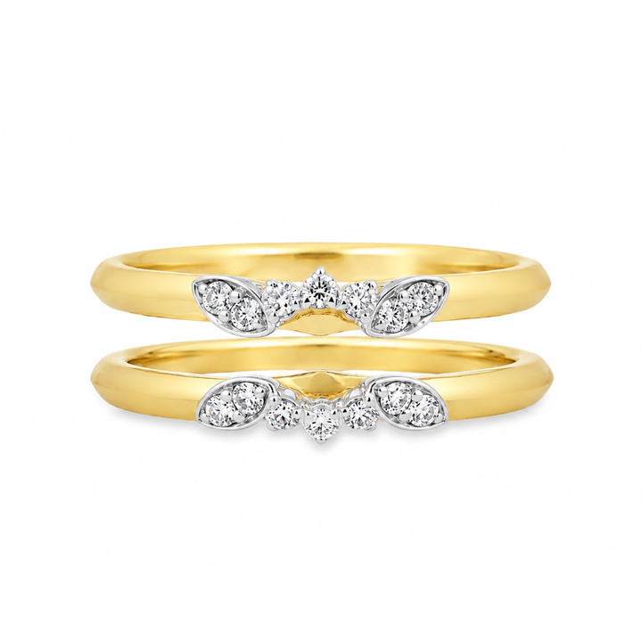 18K Yellow And White Gold 0.20 CTW Diamond Set Guard Ring