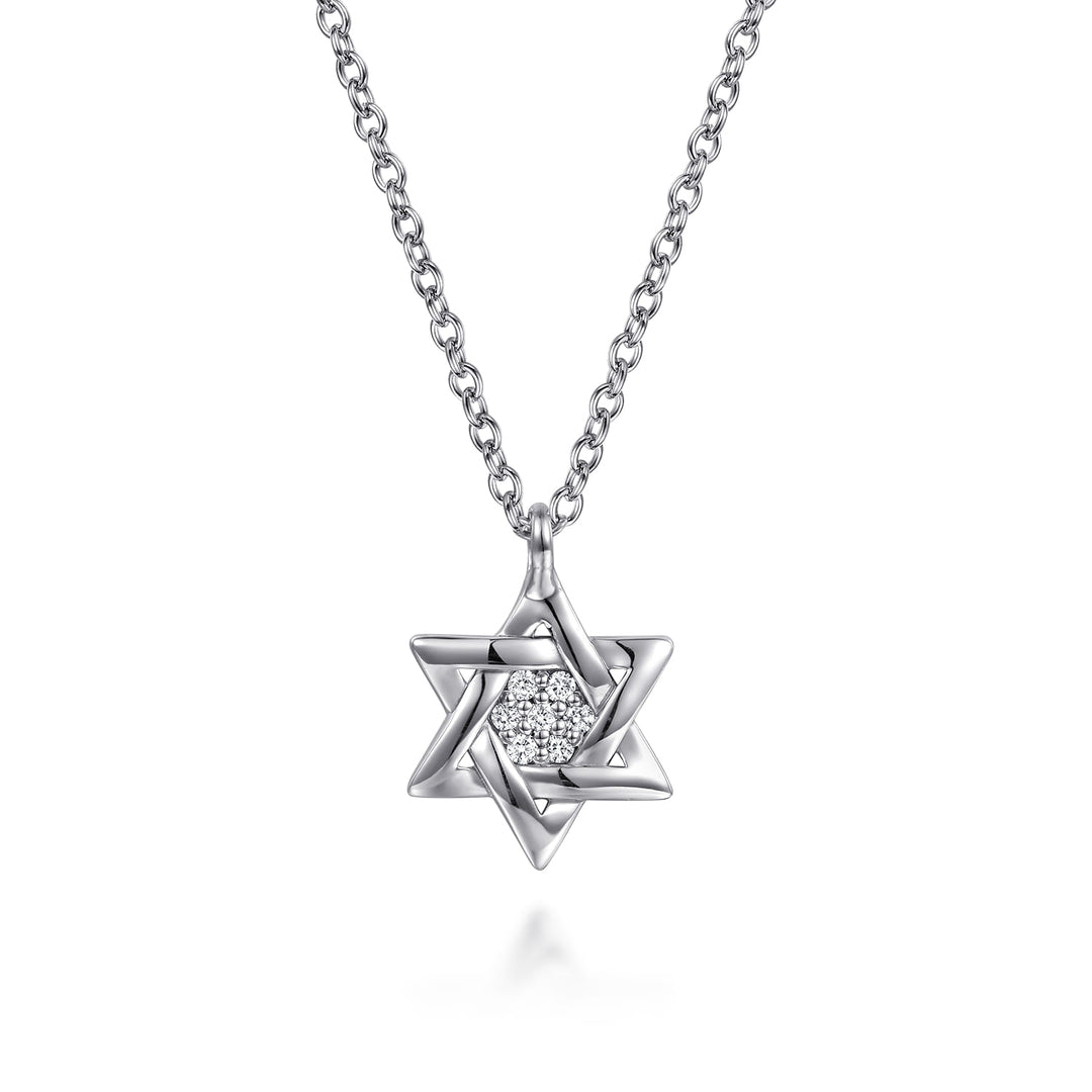 Sterling Silver Gabriel & Co. Bujukan Diamond Star Of David Necklace