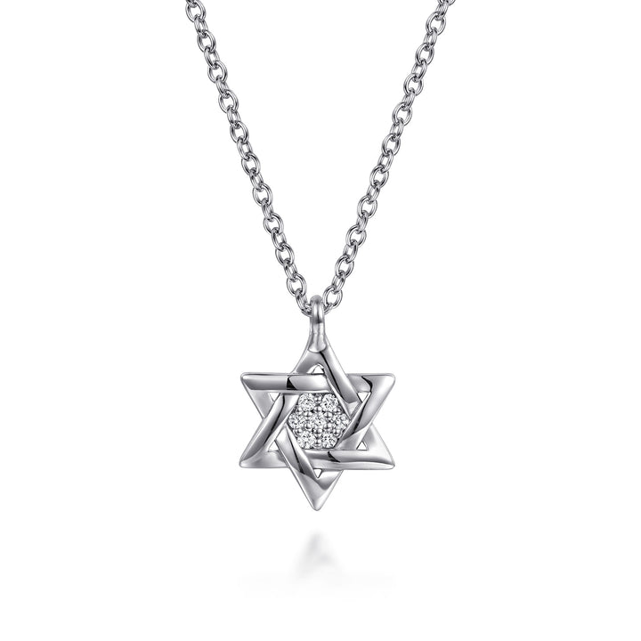 Sterling Silver Gabriel & Co. Bujukan Diamond Star Of David Necklace