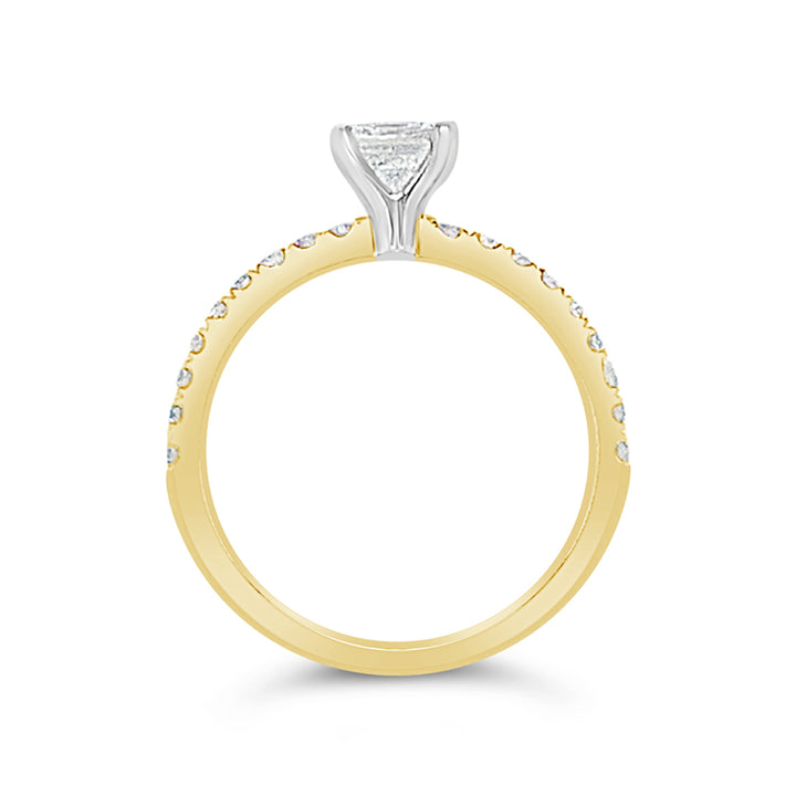 14K Two-tone Gold 0.22 CTW Diamond Engagment Ring Semi-Mount
