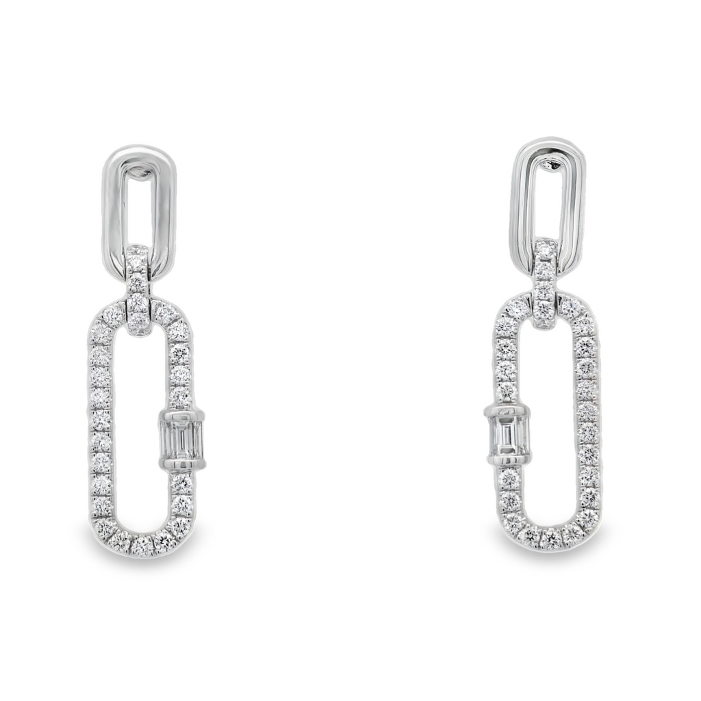 18K White Gold 0.53 CTW Diamond Drop Earrings