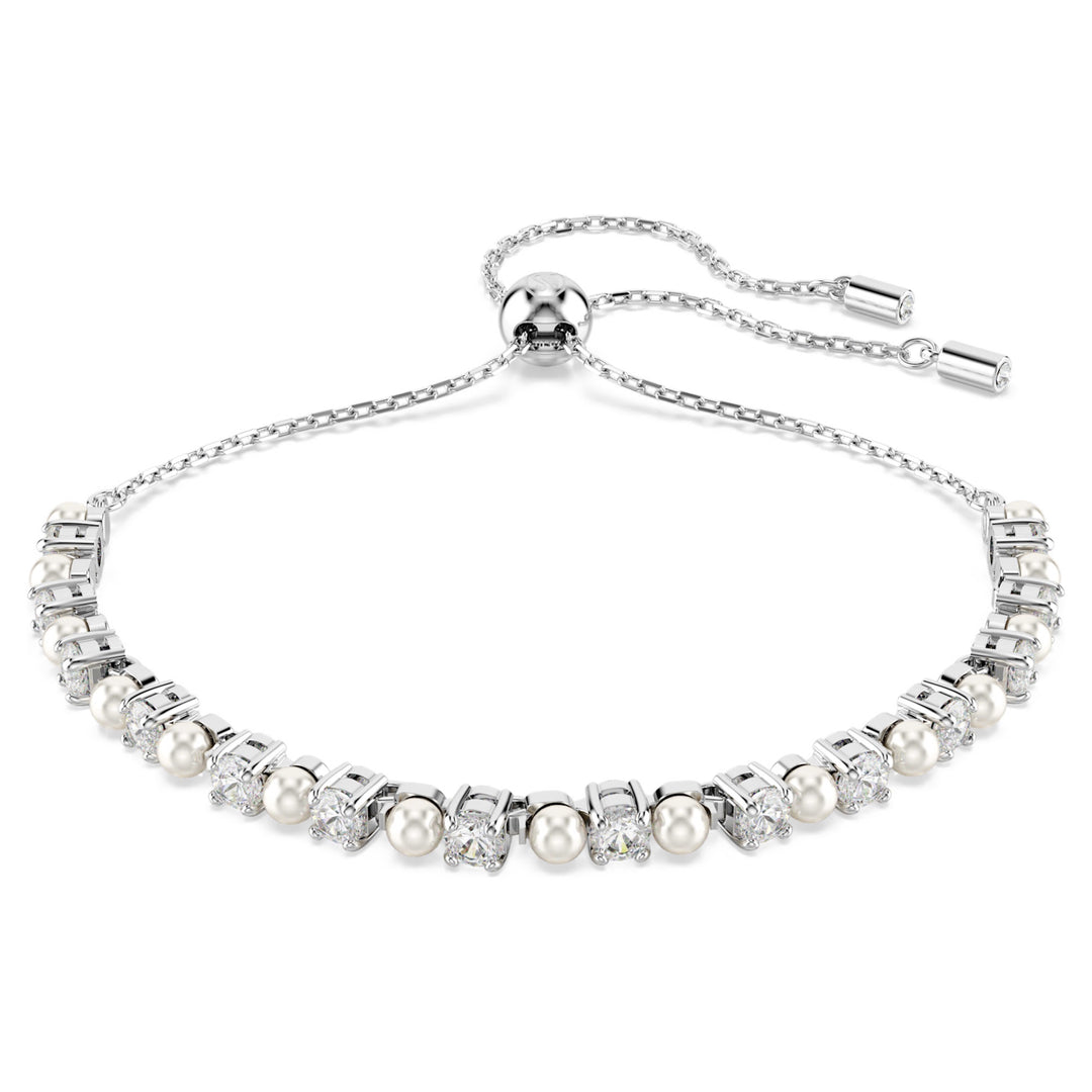 Swarovski Matrix Rhodium Plated Bracelet With Crystal Pearls And Clear Crystals 5689633