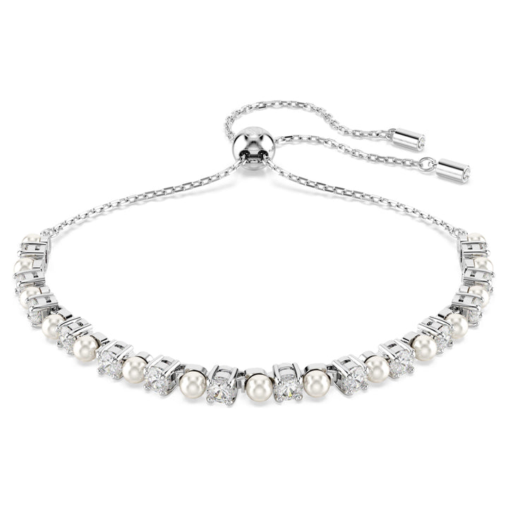Swarovski Matrix Rhodium Plated Bracelet With Crystal Pearls And Clear Crystals 5689633