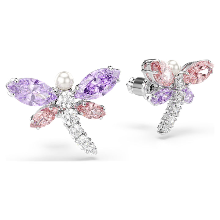 Swarovski Ariana Grande Rhodium Plated Stud Earrings With Multicoloured Zirconias And Crystal Pearls 5737371