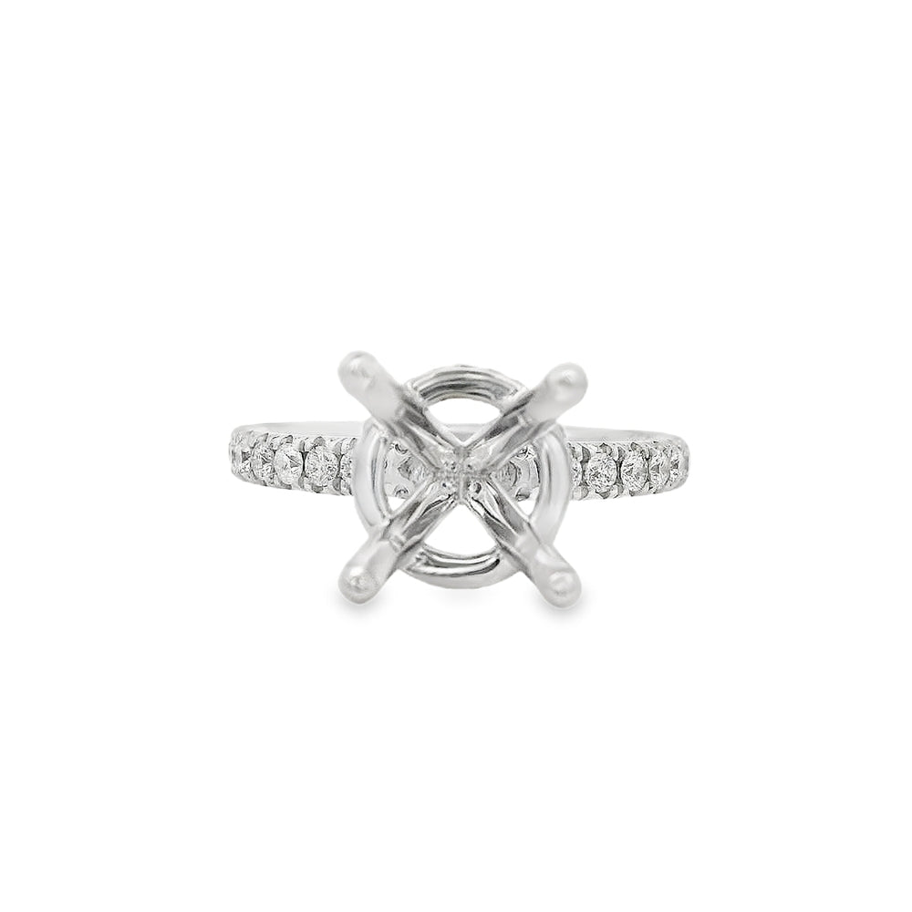 Women's 14K White Gold Hidden Halo 0.45 CTW Diamond Semi-Mount Engagement Ring