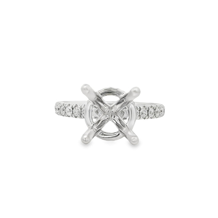 Women's 14K White Gold Hidden Halo 0.45 CTW Diamond Semi-Mount Engagement Ring