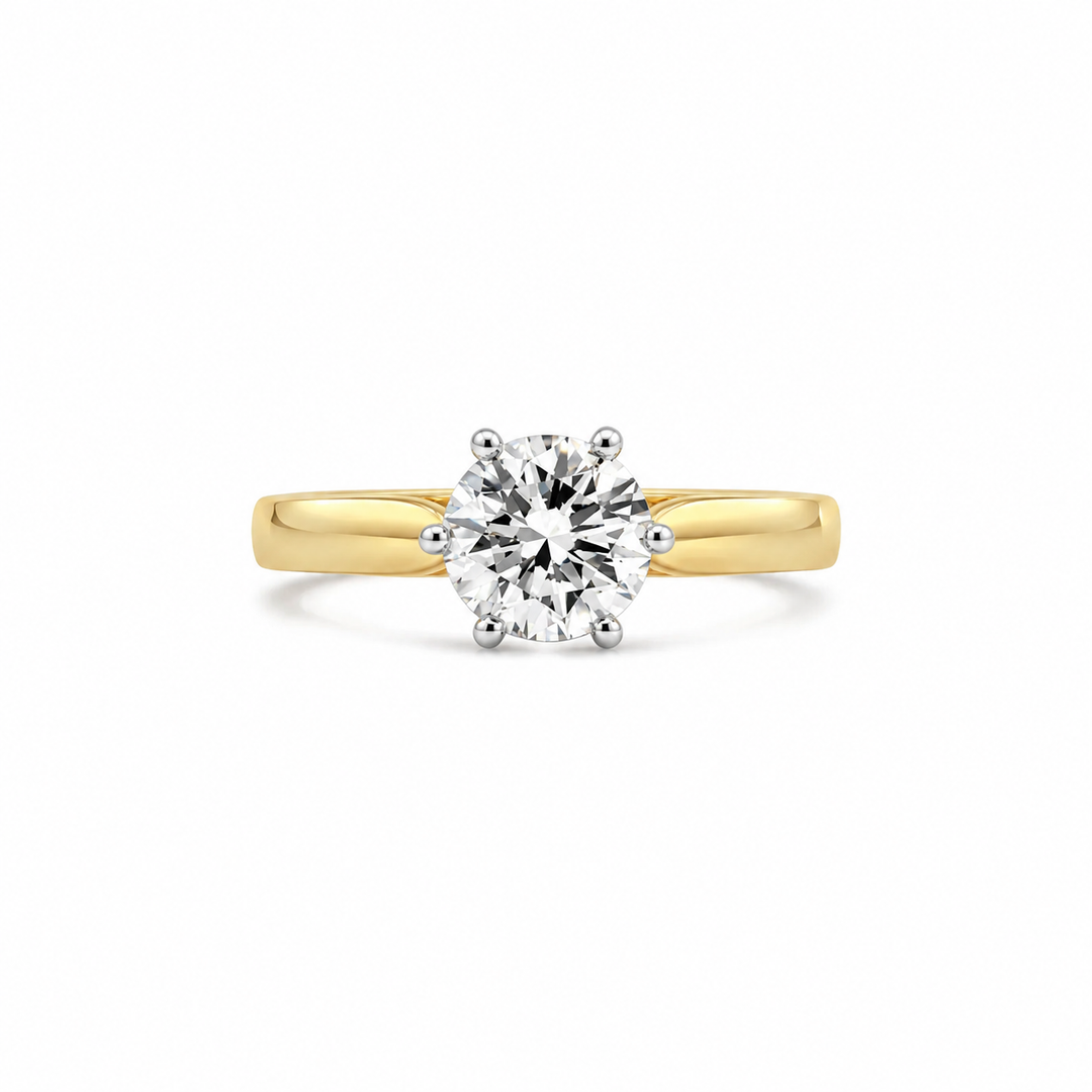 Women's 14K Yellow And White Gold Solitaire Ring Mount (420-00111)