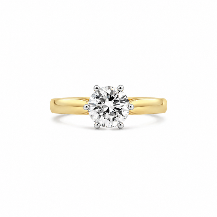 Women's 14K Yellow And White Gold Solitaire Ring Mount (420-00111)