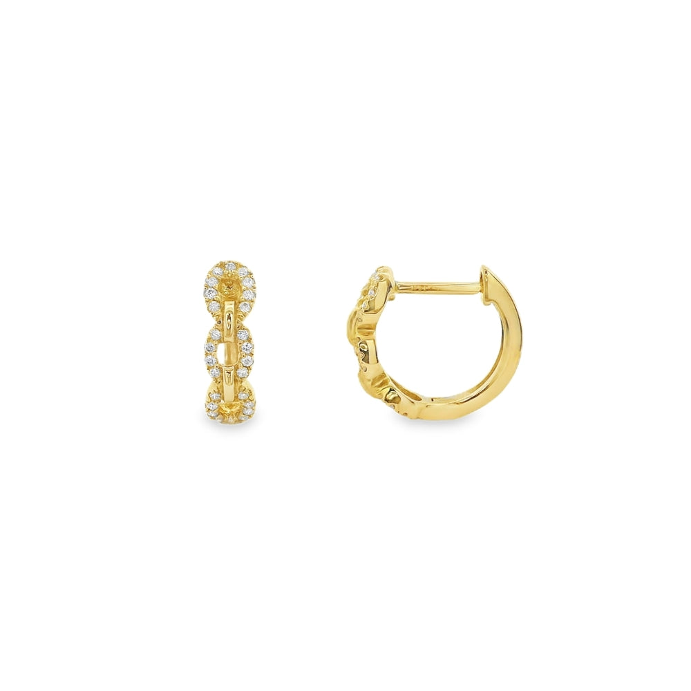 14K Yellow Gold 0.12 CTW Diamond Huggie Earrings