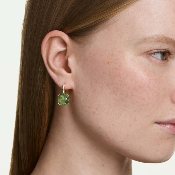 Swarovski Millenia Gold-Tone Plated Drop Earrings With Green Crystals 5764822
