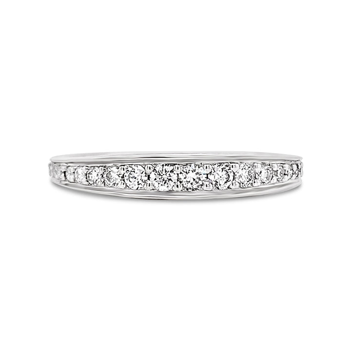 14K White Gold Women's 0.39 CT Total Weight Diamond Wedding Band