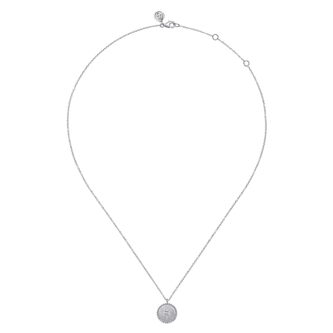 Sterling Silver Gabriel & Co Bujukan Diamond Medallion Necklace