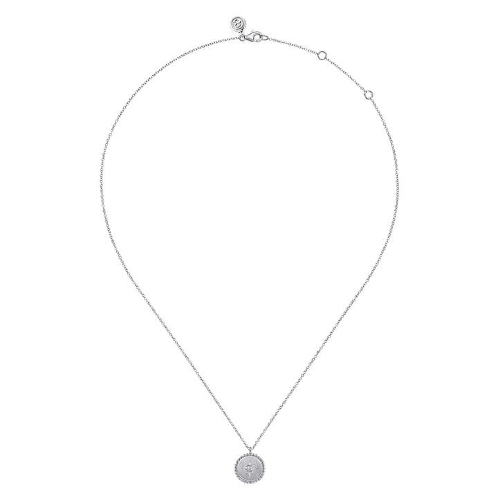 Sterling Silver Gabriel & Co Bujukan Diamond Medallion Necklace