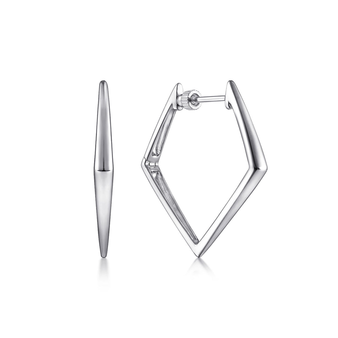 Sterling Silver Gabriel & Co.  Geometric Medium Hoop Earrings