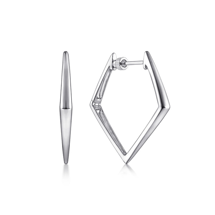 Sterling Silver Gabriel & Co.  Geometric Medium Hoop Earrings
