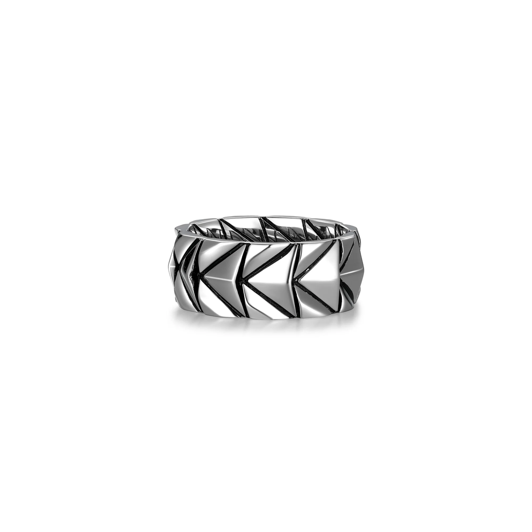 Ethos Sterling Silver Chevron Style Ring