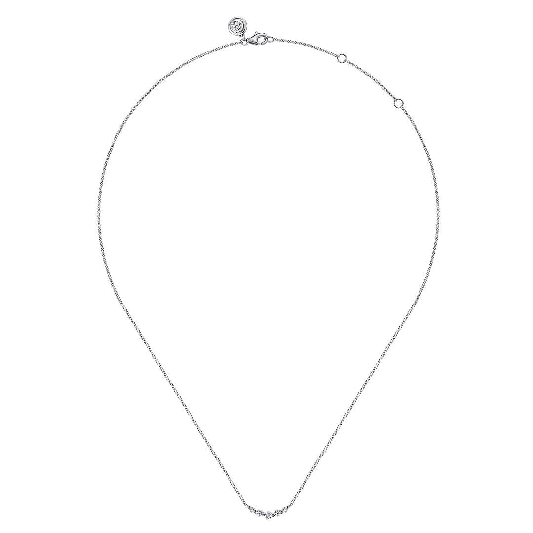 14K White Gold 0.28 CTW Round White Sapphire 17.5" Necklace