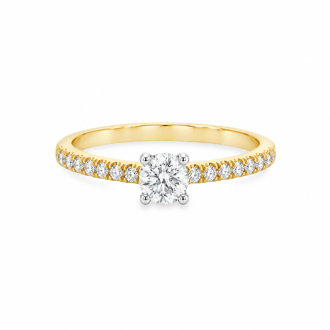 14K Yellow And White Gold 0.13 CTW Diamond Semi-Mount Engagement Ring