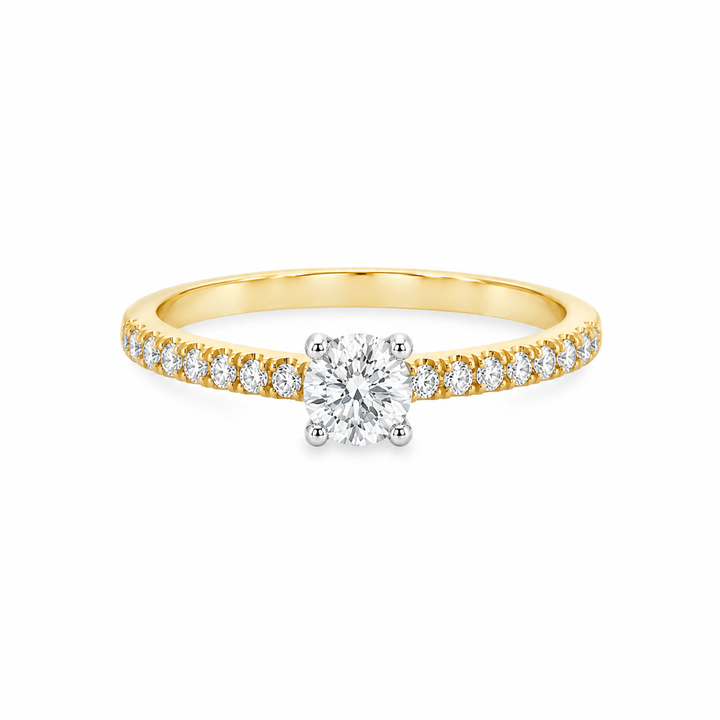 14K Yellow And White Gold 0.13 CTW Diamond Semi-Mount Engagement Ring