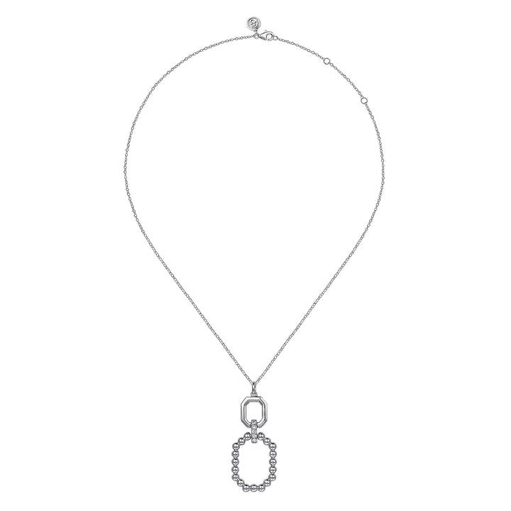 Gabriel & Co. Sterling Silver Octagonal Necklace With White Sapphires