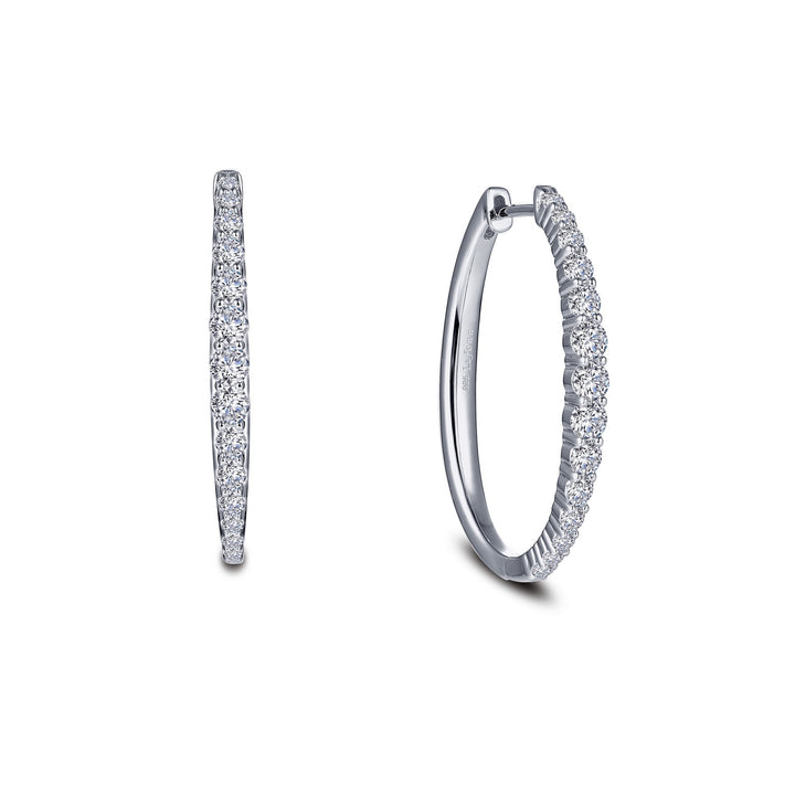 Lafonn Sterling Silver Cubic Zirconias Hoop Earrings
