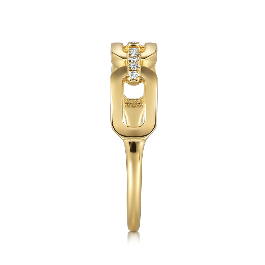 14K Yellow Gold Gabriel & Co. 0.04 CTW Diamond Woman's Open Ring