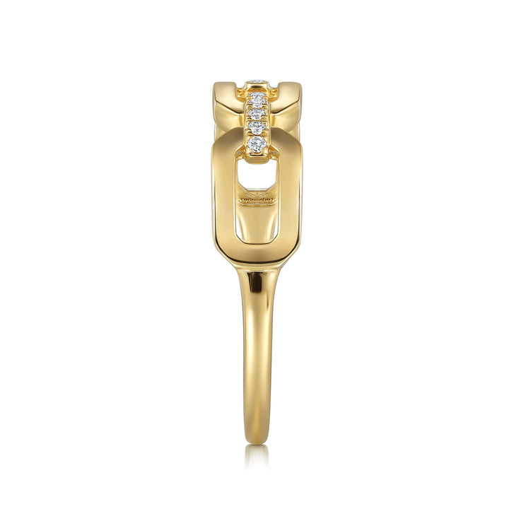 14K Yellow Gold Gabriel & Co. 0.04 CTW Diamond Woman's Open Ring