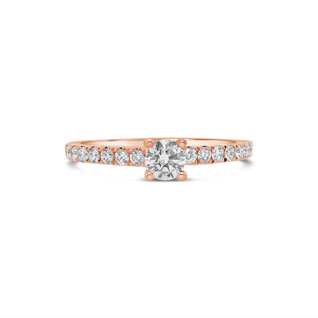 14K Rose Gold 0.33 CT Round Brilliant Cut Diamond Noam Carver Engagement Ring