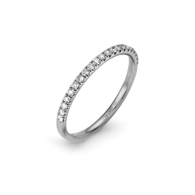 14K White Gold Max Strauss Collection Women's 0.22 CT Total Weight Diamond Wedding Band