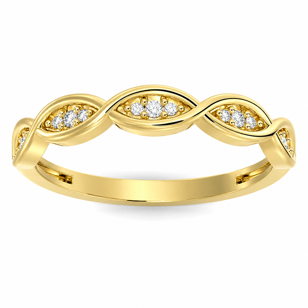 10K Yellow Gold LAB Diamond Women's Wedding Band