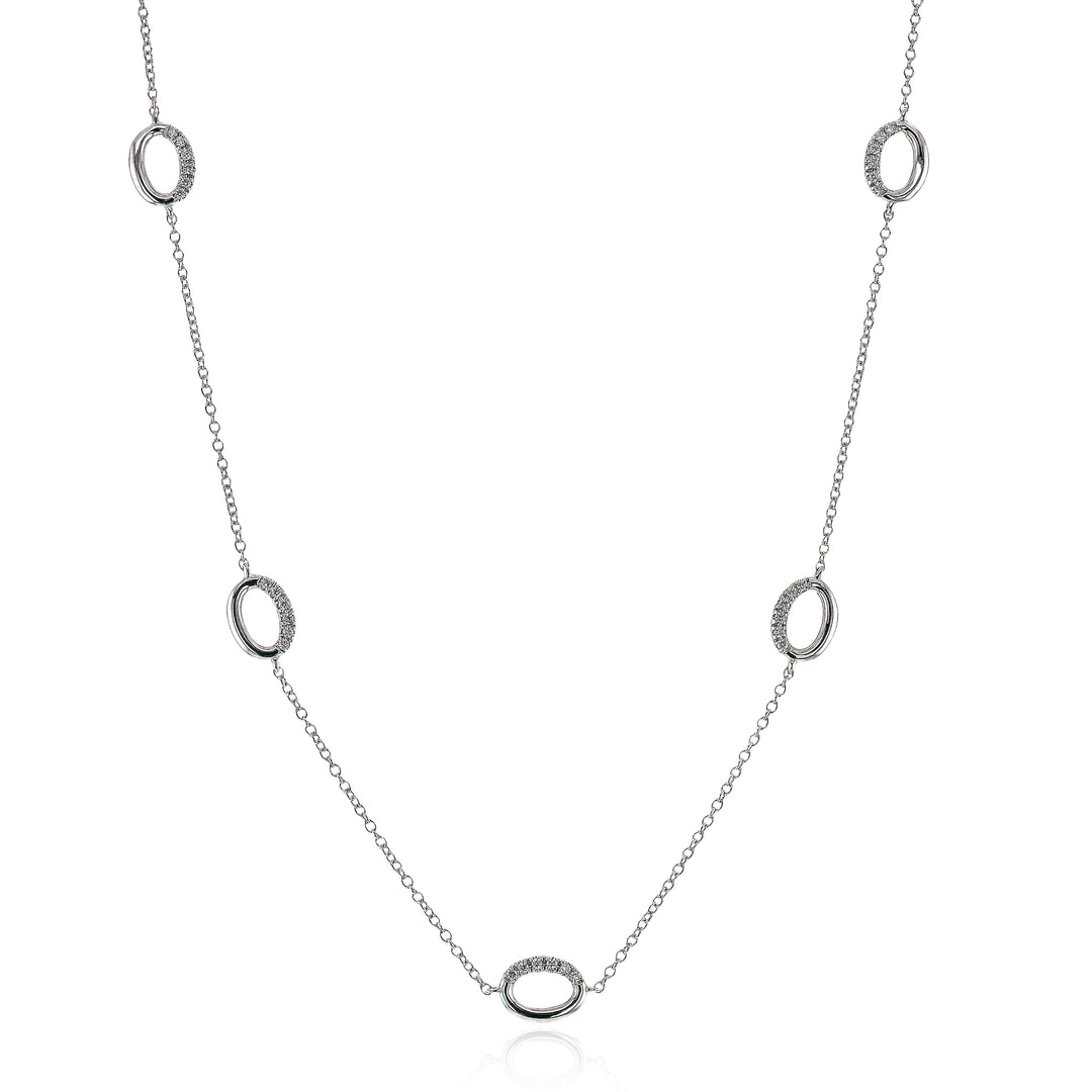 Women's 18K White Gold Simon G. Contemporary 0.4 CTW Diamond Necklace With 17 Inch Chain