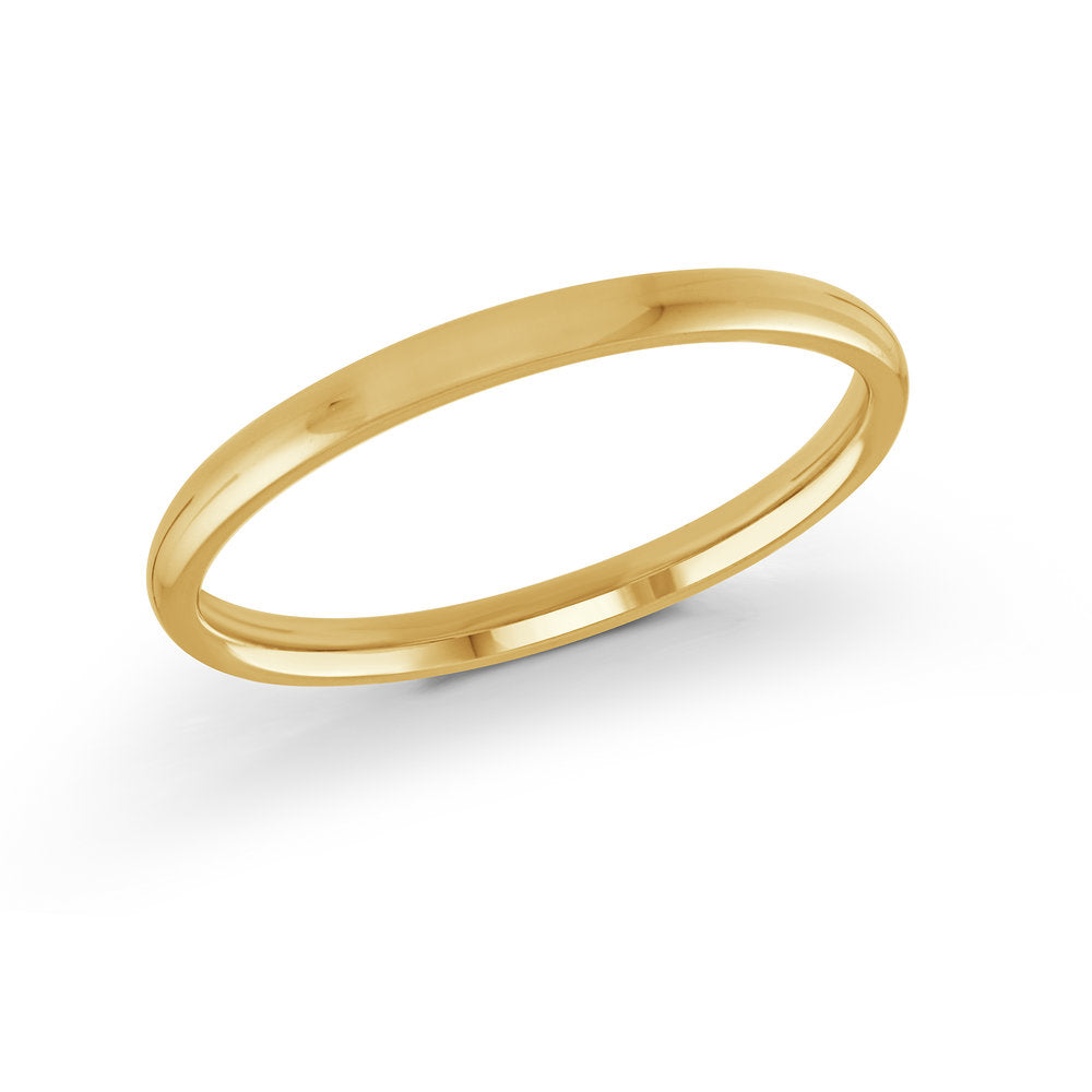 Women's 10K Yellow Gold 2mm Domed Wedding Band Size 6