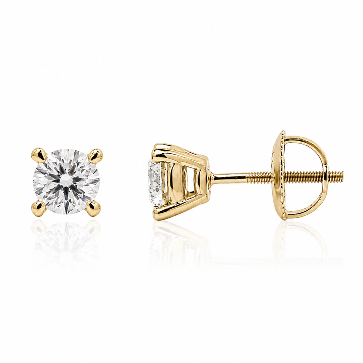 14K Yellow Gold 1.00ctw LAB Grown Diamond Stud Earrings