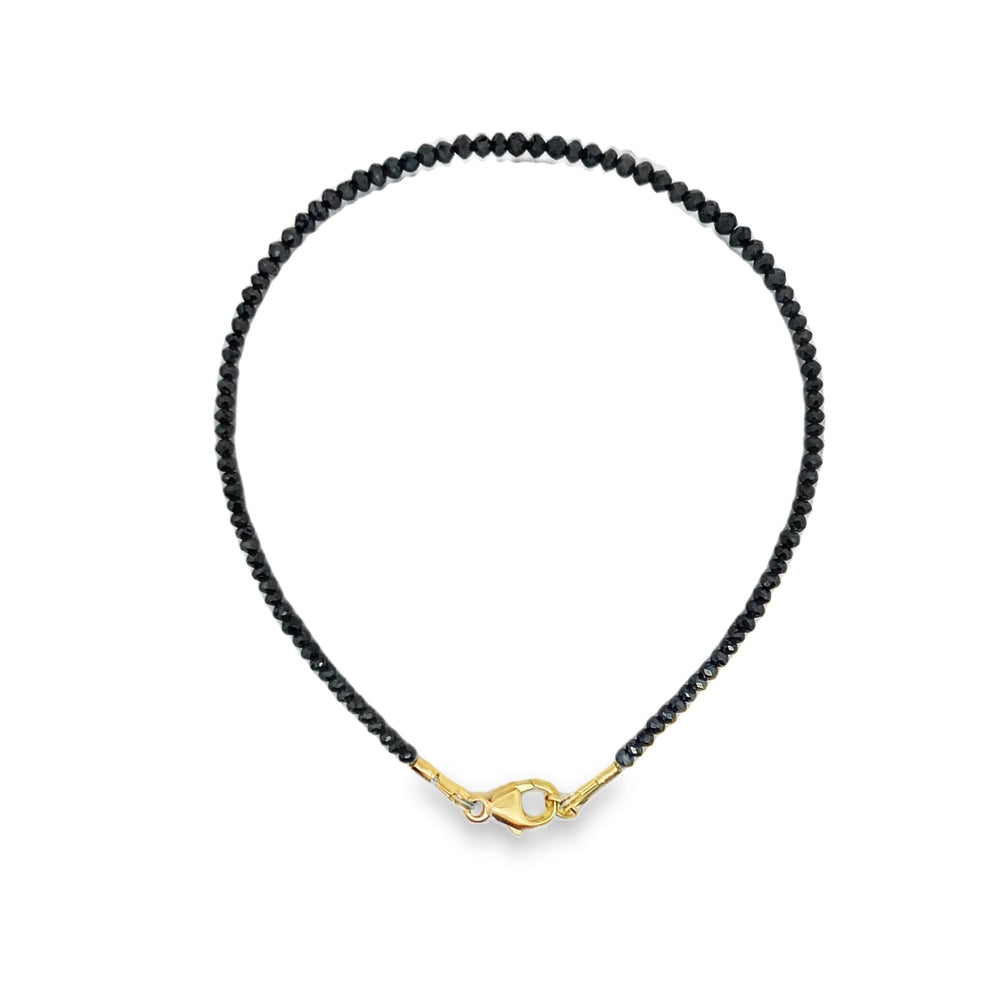 14K Yellow Gold 8.00 CTW Black Diamond Bead 7" Bracelet