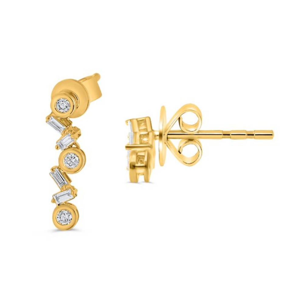 14K Yellow Gold 0.26 CTW Diamond Drop Earrings