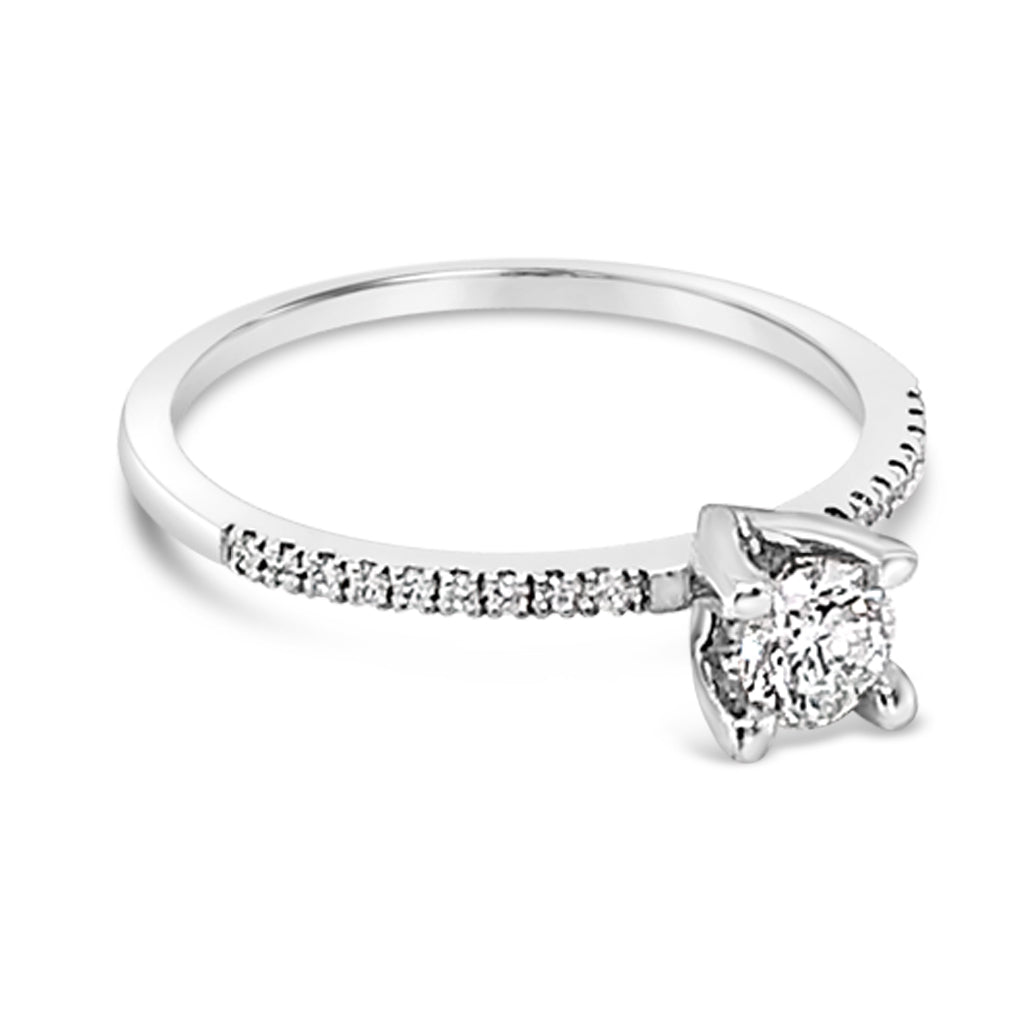 14K White Gold 0.32 CTW Diamond Engagement Ring