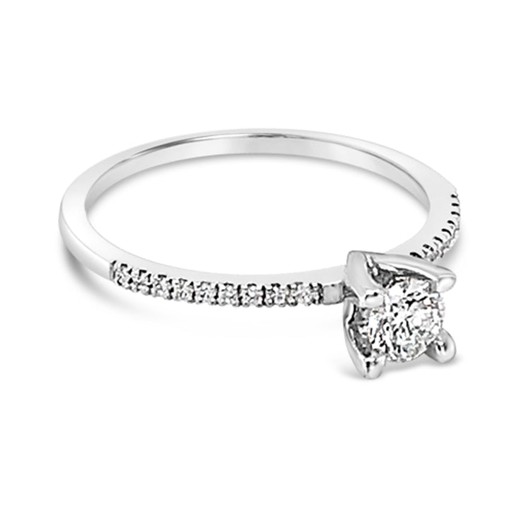 14K White Gold 0.32 CTW Diamond Engagement Ring