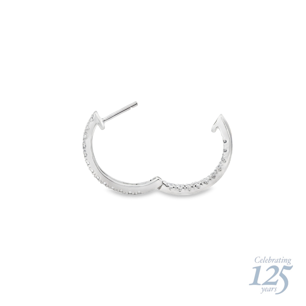 14K White Gold J.H. Young 125th Anniversary 0.59 CTW Diamond Hoop Earrings