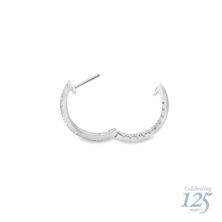 14K White Gold J.H. Young 125th Anniversary 0.59 CTW Diamond Hoop Earrings