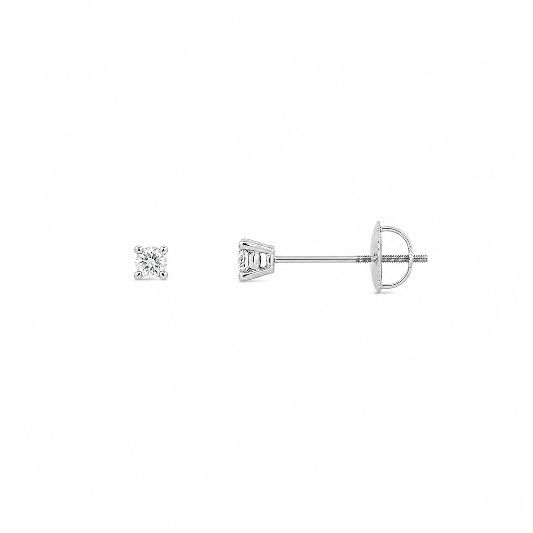 14K White Gold 0.10 CTW LAB Grown Diamond Stud Earrings