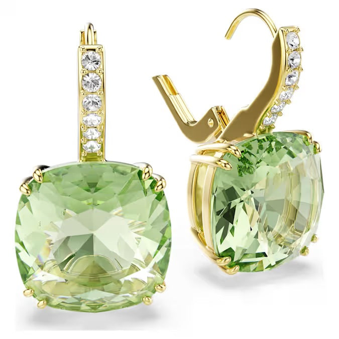 Swarovski Millenia Gold-Tone Plated Drop Earrings With Green Crystals 5764822