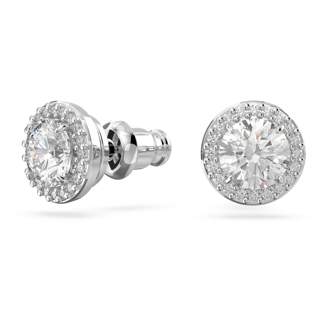 Swarovski Una Angelic Rhodium Plated Stud Earrings With Clear Zirconia's 5636269