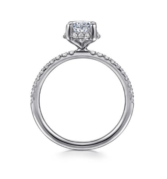 Women's 14K White Gold Hidden Halo 0.29 CTW Diamond Semi-Mount Engagement Ring