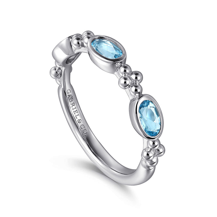 Gabriel & Co. Sterling Silver Ring With Blue Topazes